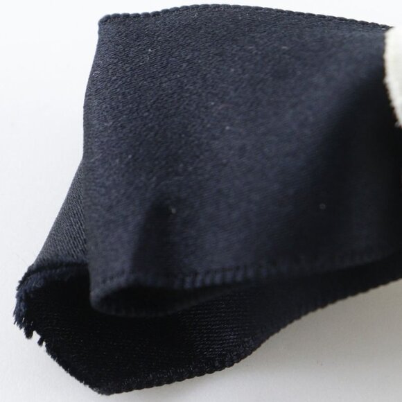 Chanel Camellia Ribbon Satin Black White Barrette main image 4